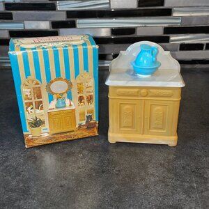 Vintage Avon Victorian Washstand Decanter w/ Charisma Foaming Bath Oil 1970s